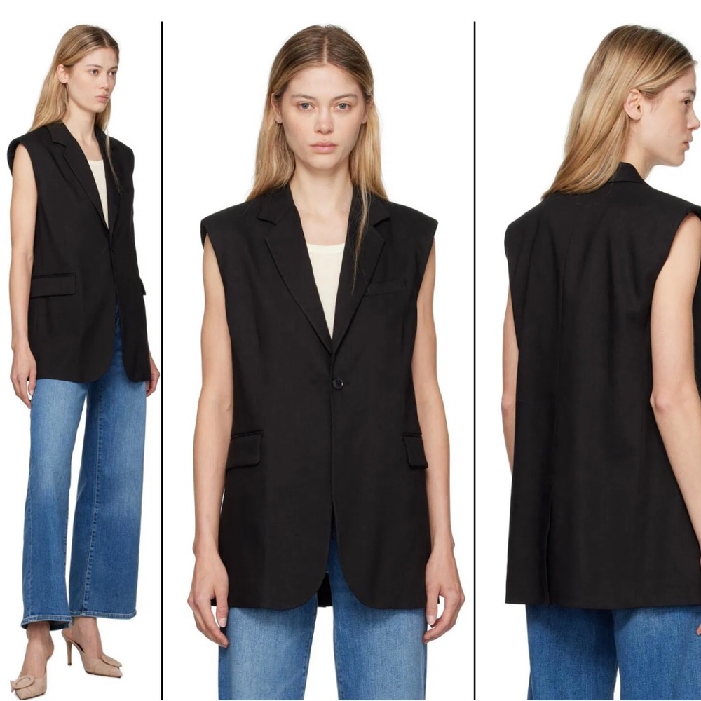 FRAME Oversized organic linen-blend vest - Picture 3 of 11